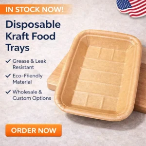 Kraft Paper Leak- and Grease-Proof Disposable Food Serving Tray
