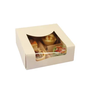 Kraft Paper Mini Cake Boxes with Window for Baking Packaging and Dessert Display