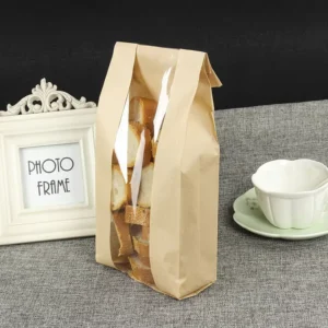 Kraft Paper Packaging Bag with Clear Window for Bread