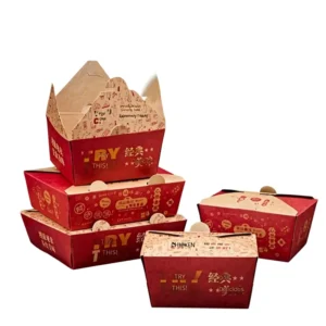Kraft Paper Rectangular Takeout Boxes Disposable Lunch Boxes Commercial grade Korean style Fried Chicken Containers