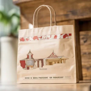 Kraft Paper Restaurant Takeout Bags with Strong Bottoms, Durable Handles, and Custom Logo