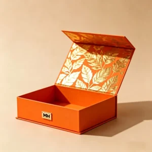 Kraft Paper Rigid Gift Boxes with Magnetic Closure, Sponge Liner, Custom Logo Printing, and Wedding Packaging