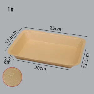 Kraft Paper Serving Tray for Fruit Disposable Takeaway Large Waterproof