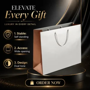 Kraft Paper Shopping Bag Gift Packaging Tote Bag for Retail Grocery Takeaway