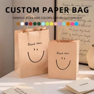 Kraft Paper Takeaway Bag for Fast Food, Bakery, Bread, Dessert, and Cookies