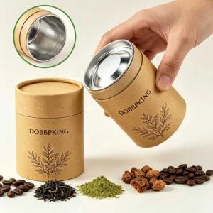 Kraft Paper Tea Tube with Aluminum Foil Moisture-Proof Lining for Herbal Tea and Matcha