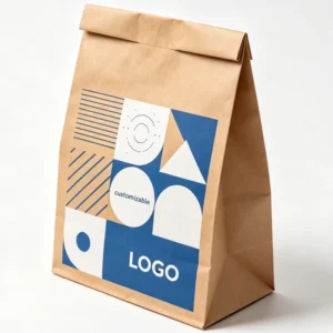Kraft Paper Tote Bag with Cotton Rope Handle, Retro Graffiti Graphic, Custom Logo, Streetwear Gift Packaging
