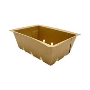 Kraft Paper Tray Box With Holes Recycled Fruits Grocery Display Tray