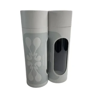 Kraft Paper Tube Box with Embossed PVC Window for Coffee Beans or Candies