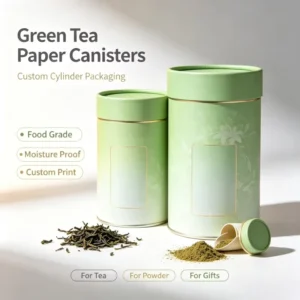 Kraft Paper Tube Canister Food Grade Cylindrical Foil Liner 73mm for Coffee Tea Spices Airtight Packaging