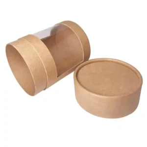 Kraft Paper Tube Food Storage Container for Tea, Biscuits, Popcorn, and Snacks