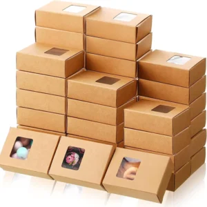 Kraft Paper White Cardboard Rectangular Window Folding Box for Handmade Soap, Accessories, and Biscuits