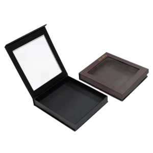 Kraft Paper Window Box with Magnetic Flap, Rigid Cardboard Packaging Box