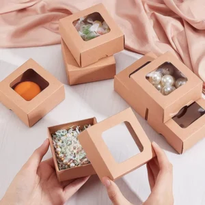 Kraft Paper Window Boxes for Soap Packaging, Small Cardboard Gift Boxes