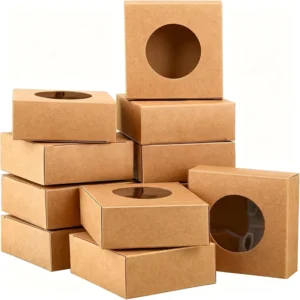 Kraft Paper Window Flat Box with Recycled Materials