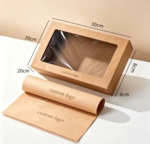 Kraft Paper Window Gift Box With Clear PVC Window For Jewelry And Handmade Gifts