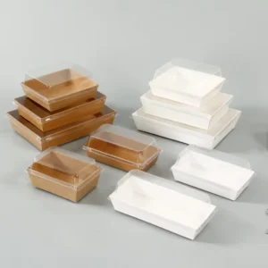 Kraft Paperboard Bread and Cake Box, Disposable Food Container, Food Grade Recyclable