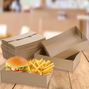Kraft Paperboard Food Trays, Brown, Nacho Holders for Stadiums and Theaters