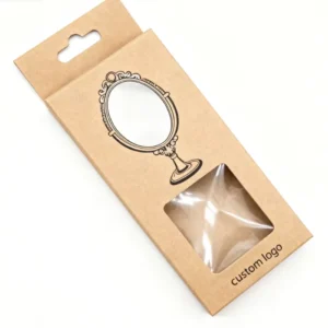 Kraft Paperboard PET Window Hanger Box for Mirror Product Packaging Recyclable