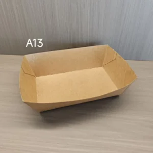 Kraft Tray Disposable Paper Food Container Oil-proof Water-proof Fast Food Factory Direct Sale