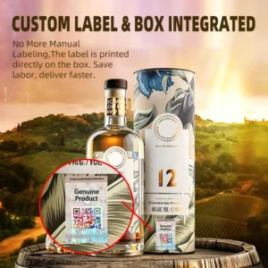 Kraft Wine Tube Box with Anti-Counterfeit Label Set Custom Recyclable Single Bottle Packaging OEM Logo