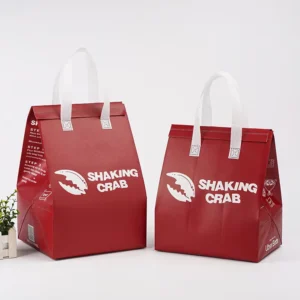 Laminated Insulated Food Bag Aluminum Foil Milk Tea Coffee Takeaway Bag Non Woven Ice Cream Cooler Bag