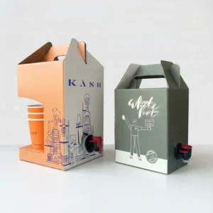 Large Capacity 1L 3L 5L Disposable Paper Coffee Packaging Box with Handle for Restaurant Takeaway Coffee Carrier