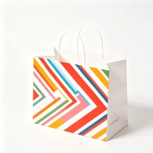 Large-Capacity Load-Bearing White Card Paper Bag with Matte Lamination for Home Decor, Candle Sets, and Holiday Gifts