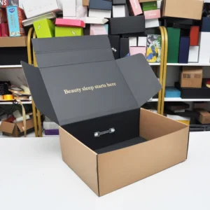 Large Kraft Corrugated Paper Mailer Shipping Box with Tear Zip