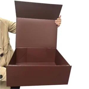 Large Printed Foldable Gift Paper Box with Magnetic Closure