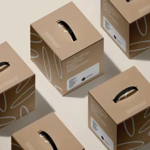 Large Recycled Kraft Paper Corrugated Carton Box with Matte Lamination and Embossing for Food Storage and Packaging