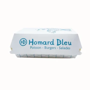 Large White Cardboard Burger and French Fries Takeaway Box