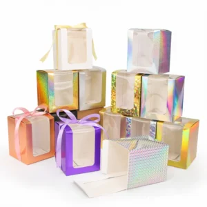 Laser Paper Box with Card Bottom and Window