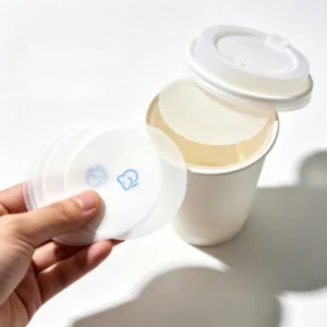 Leak Proof Biodegradable Cup Inner Seal Paper Disc PE Compatible Semi Transparent Greaseproof Lid Insert for Drinks Custom