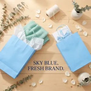 Light Kraft Paper Gift Bags with Handles Offset Printing Recycled Materials Crafts Custom Logo Shopping Bag Paper Kraft Bag