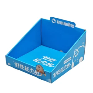 Lightweight Eco-Friendly Recyclable Custom Printed Blue Paperboard Snack Display Box