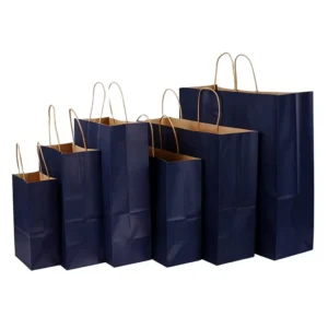 Lightweight Multi-Size Brown Kraft Paper Handle Bags for Dry Snacks, Cakes, and Holiday Gifts