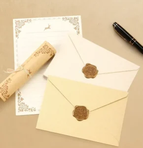 Linen Grain Envelope And Letter Paper Set Vintage Letters Envelope Birthday Greeting Letter