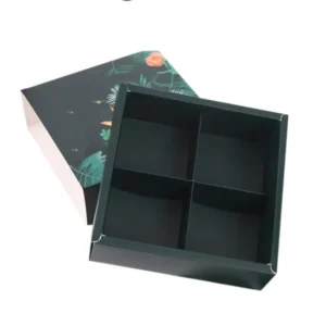 Logo-Printed Moon Cake Paper Dividers, 4-Piece Cookie Drawer Box