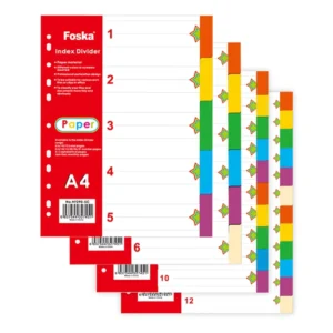 Loose Leaf 11 Hole Rounded Corner Design A4 Size Colorful Paper File Index Dividers for Office Classroom Home Meeting