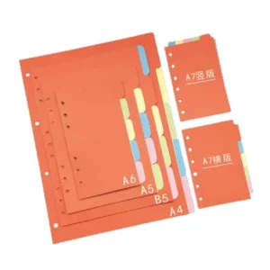 Loose Leaf A5 A6 A7 6 Ring Notebook Binder Index Dividers Paper