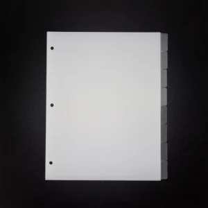 Loose-Leaf Core 3-Hole Frosted Transparent Separator Page PP Material 228x279mm Book Divider Separated Pages