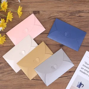 Love Button Pearl Paper Envelope Thickened Postcard Envelope Romantic Letter Invitation Letter Business Envelope