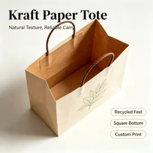 Low MOQ Custom Retail Kraft Bag Gift Paper Carrier Bag With Black Ribbon Handle Multi Size Brand Customization