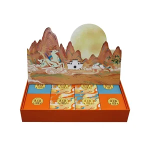 Luxury 3D Pop-Up Rigid Cardboard Gift Box Custom Logo Creative Paper Packaging Box for Mooncake Tea Food Set