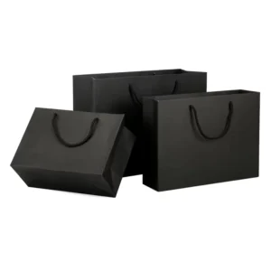 Luxury Black Kraft Shopping Paper Bag with Your Own Logo