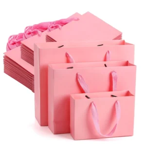 Luxury Boutique Extra Large Art Paper Cosmetic Clothes Shopping Bag Hot Pink Custom Shopper Craft Paper