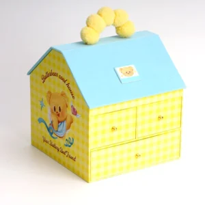 Luxury Custom Eco Friendly House Shape Rigid Paper Gift Box with Matte Lamination and Decorative Handle