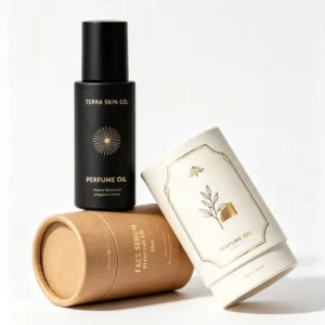 Luxury Custom Kraft Paper Cylinder Box Tea Packaging Food Grade Recyclable Paper Tube Canister with Logo Printing