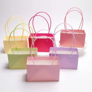 Luxury Custom Personalized White Card Paper Bags With Ribbon Handle Personalized Logo Print For Shopping